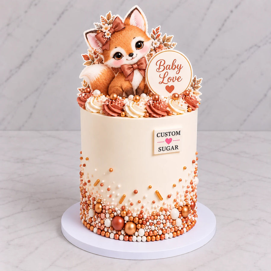 Baby Fox Baby Shower Cake