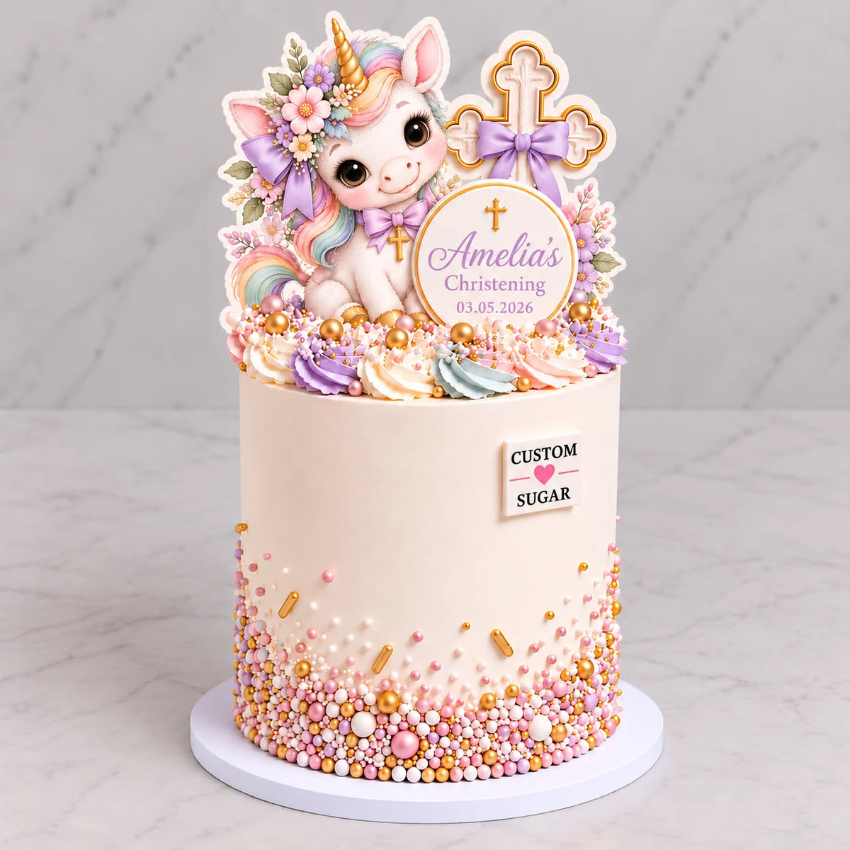 Unicorn Christening Cake