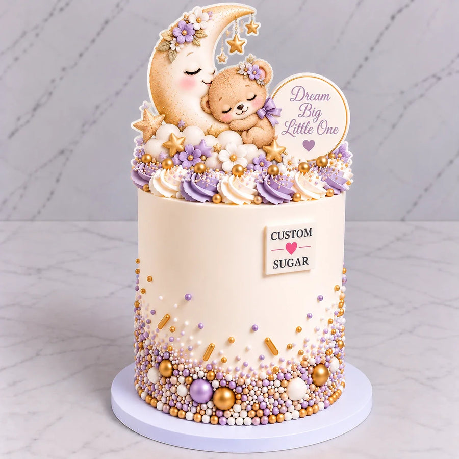 Dream Big Teddy Bear Baby Shower Cake