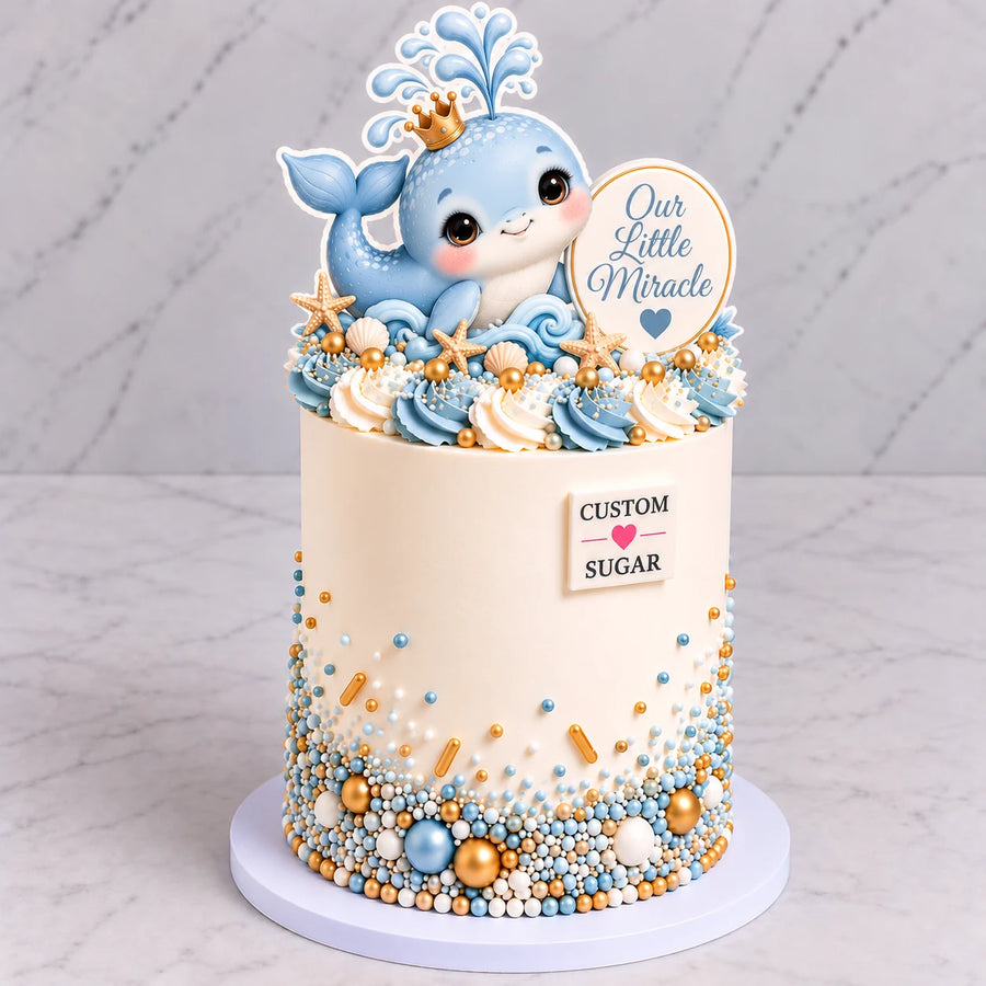 Baby Whale Baby Shower Cake