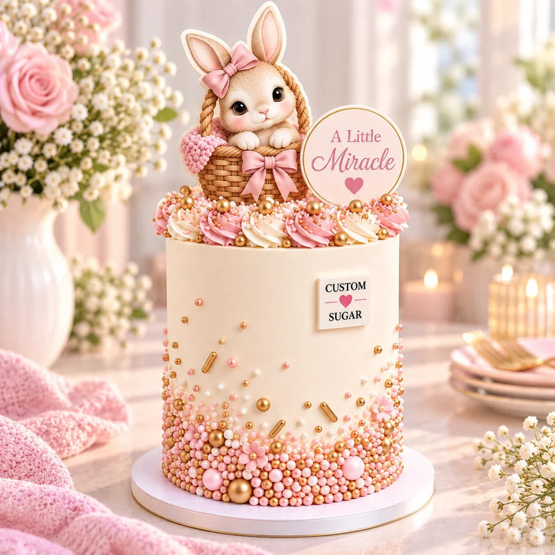 Baby Bunny Baby Shower Cake