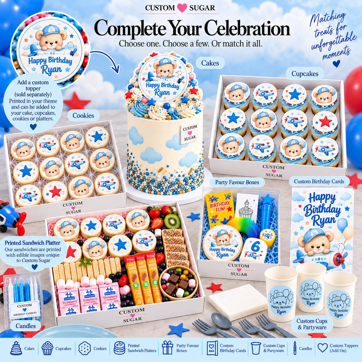 Custom Sugar Teddy Bear Complete Celebration