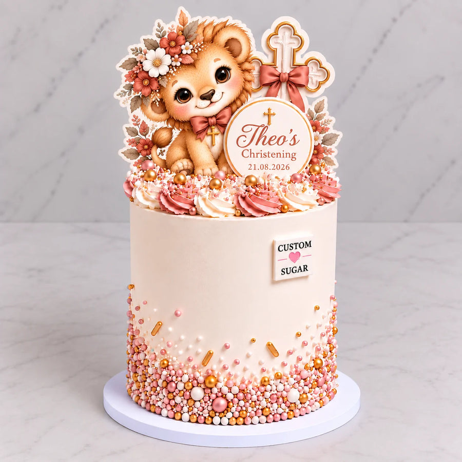 Lion Christening Cake