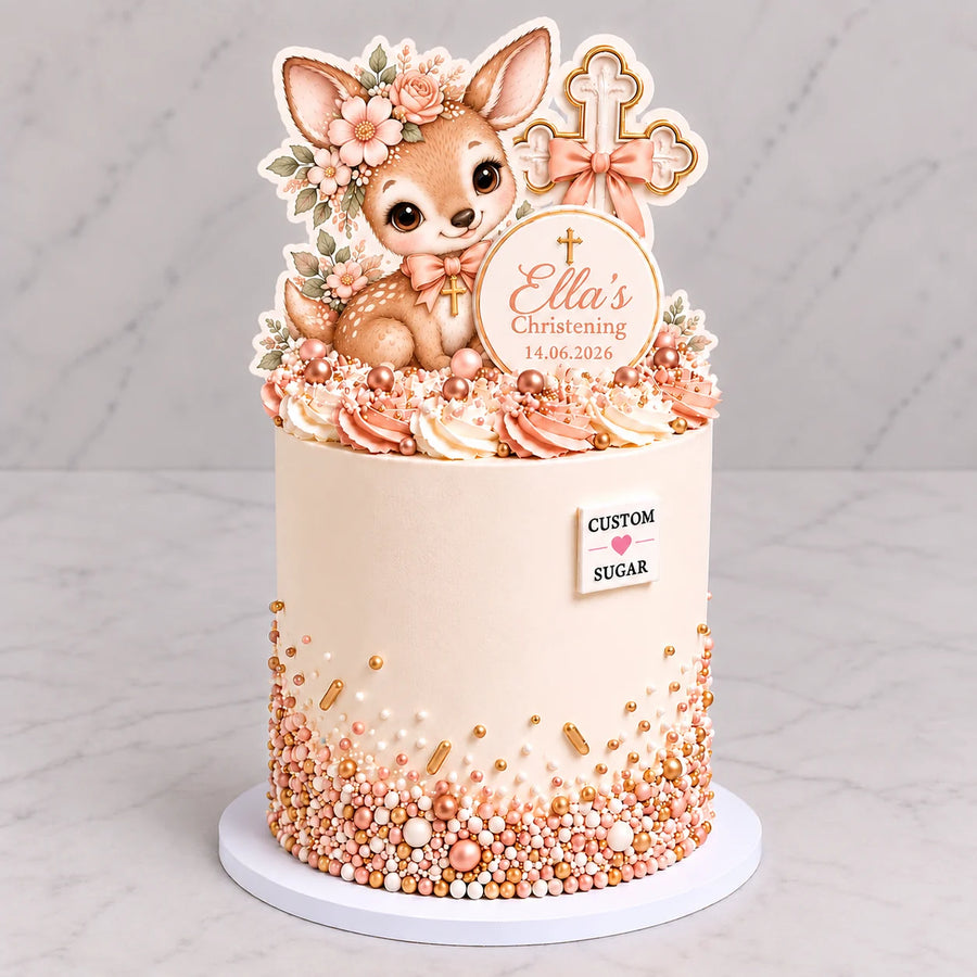 Deer Christening Cake