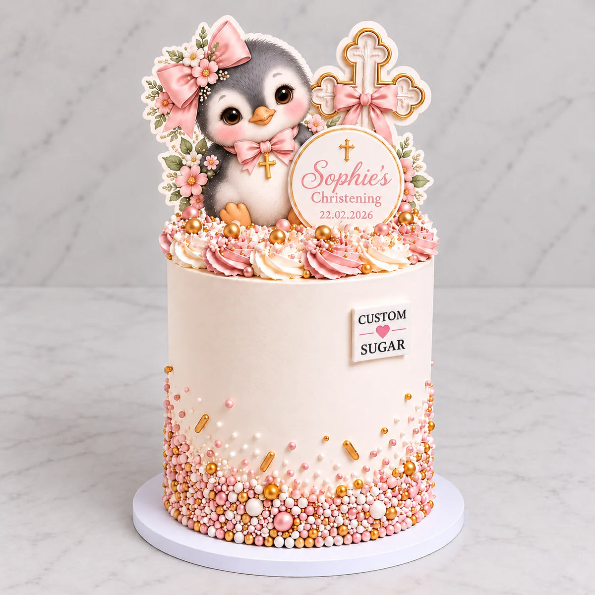 Penguin Christening Cake