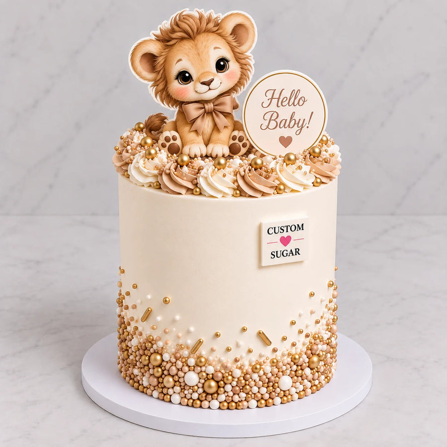 Baby Lion Baby Shower Cake