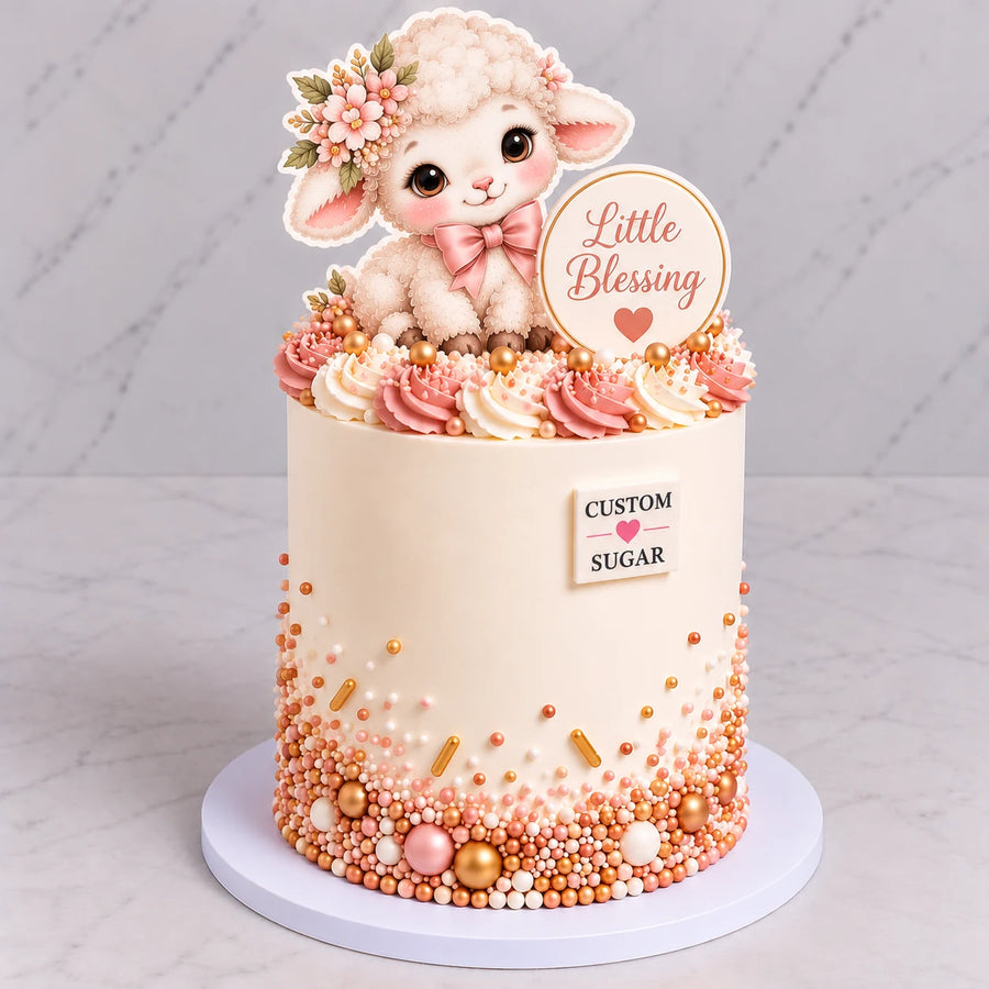 Baby Lamb Baby Shower Cake