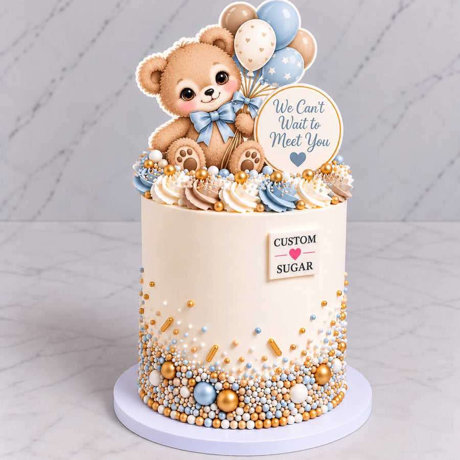Baby Teddy Bear Baby Shower Cake