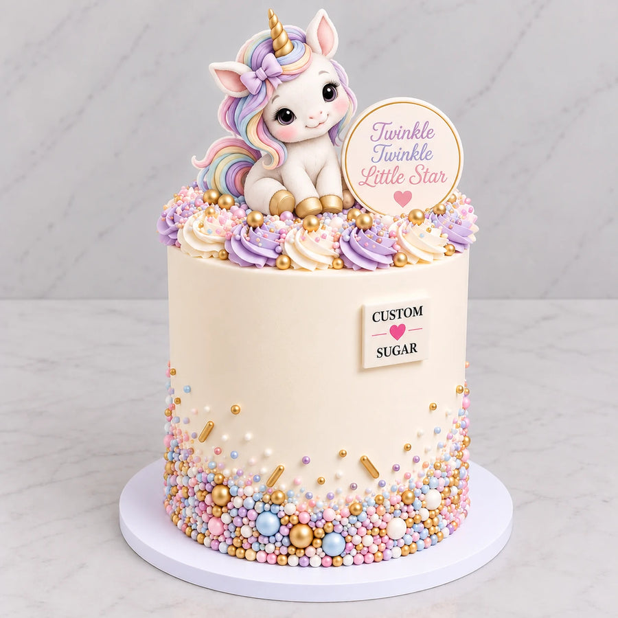 Baby Unicorn Baby Shower Cake
